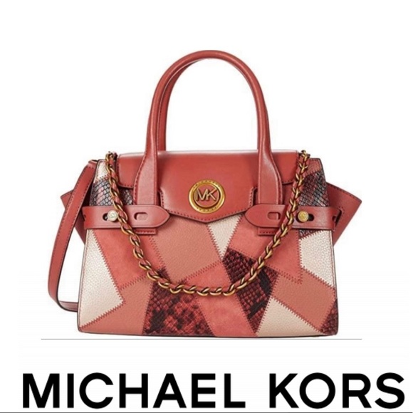Michael Kors Carmen Leather Flap Satchel Handbag